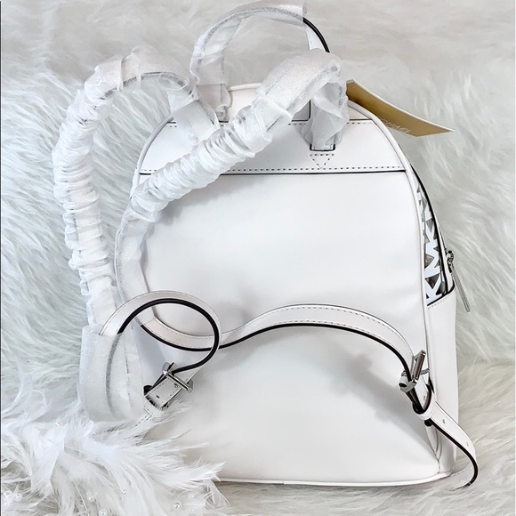 🎒New Michael Kors 🎒Abbey White Medium Backpack - Picture 5 of 7